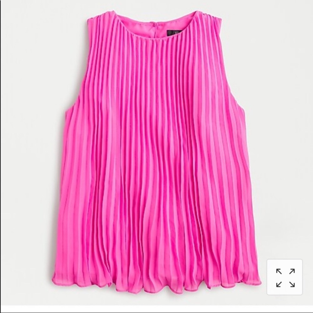 J Crew Pleated Blouse  - Hot pink color